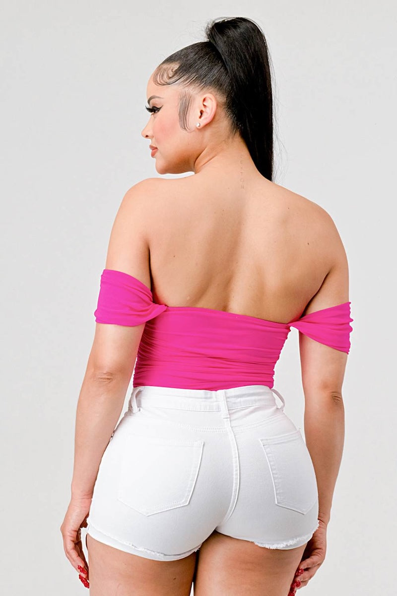 Luxe Mesh Off Shoulder Bodysuit