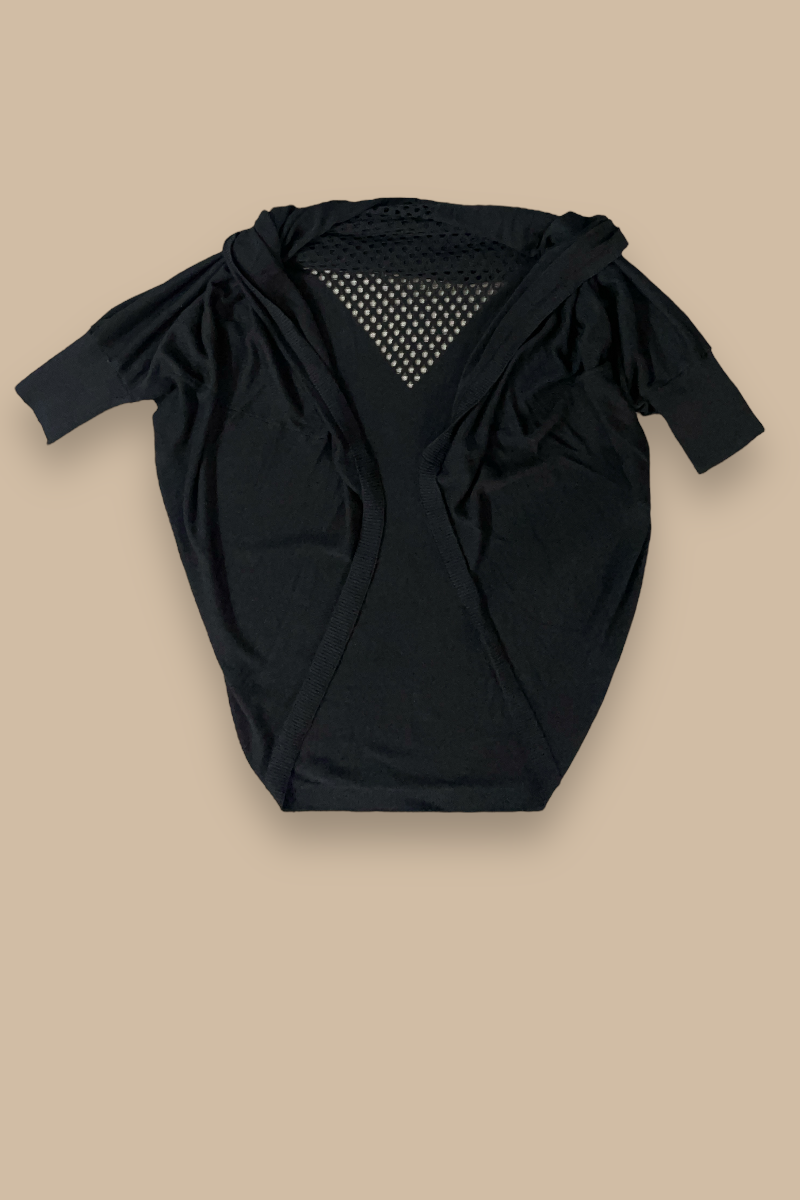 Knit Cut Out Cardigan Shawl