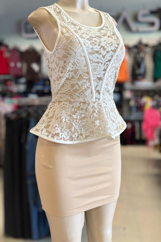Laced Peplum Top Dress