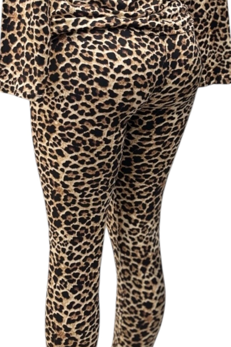 Leopard print pants on a white background