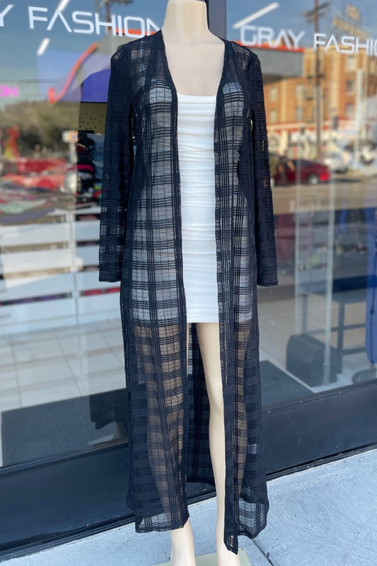 Mesh Maxi Cardigan