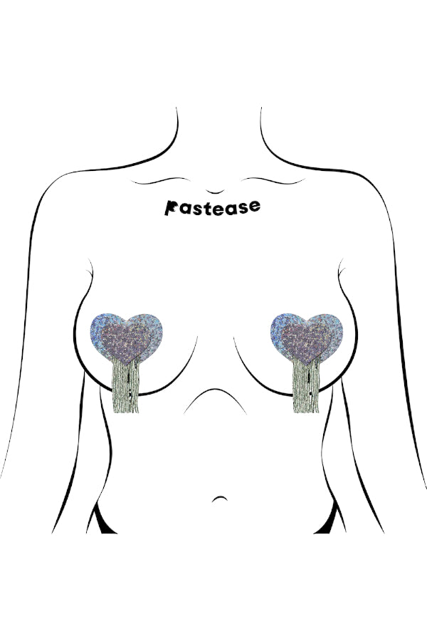 Glitter Hearts with Tassel Fringe Pasties - Pastease