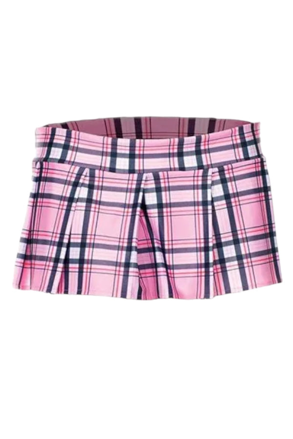 Pleated Plaid Schoolgirl Skirt