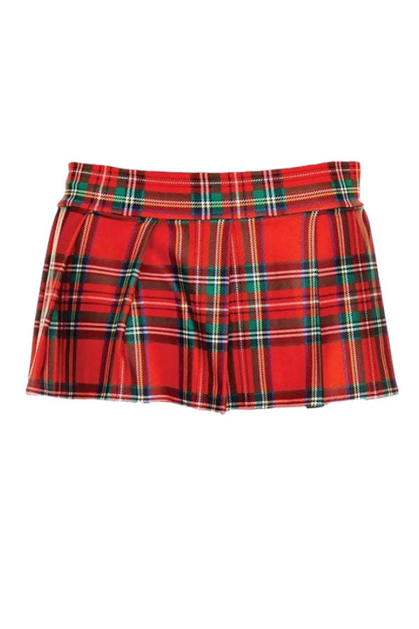 Pleated Plaid Schoolgirl Skirt