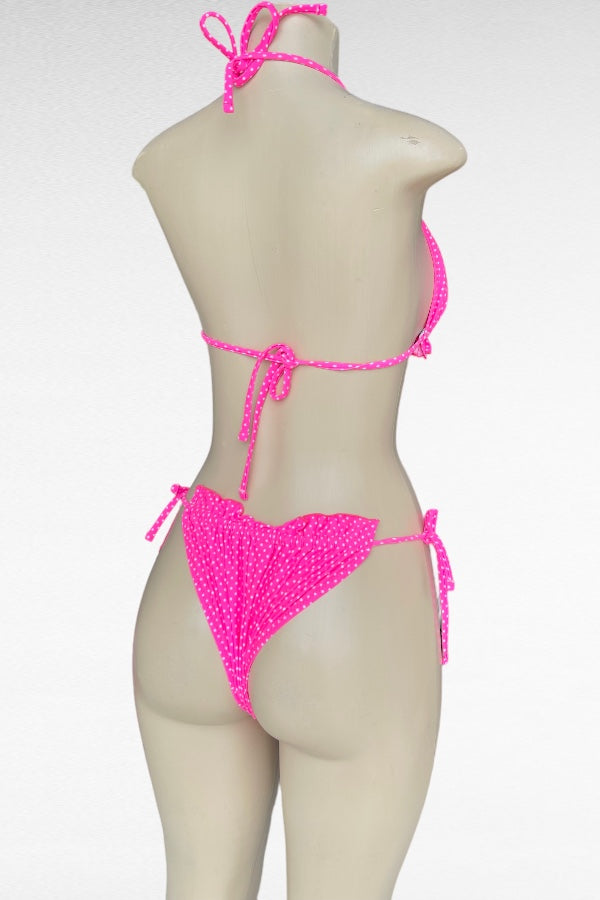 Ruffled Polka Dot 2 Piece Bikini Set