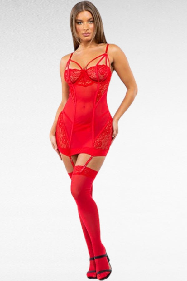 Caged Garter Dress Set
