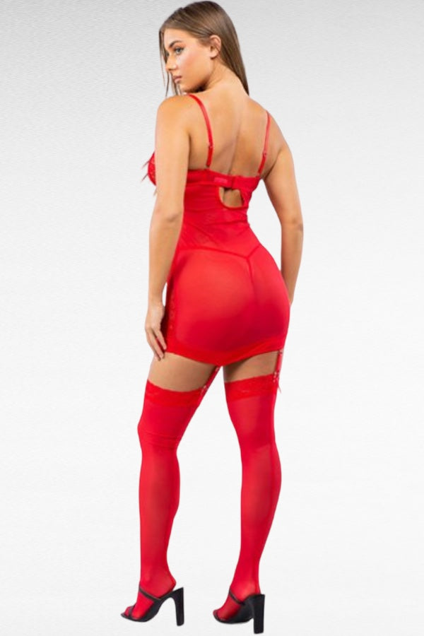 Caged Garter Dress Set