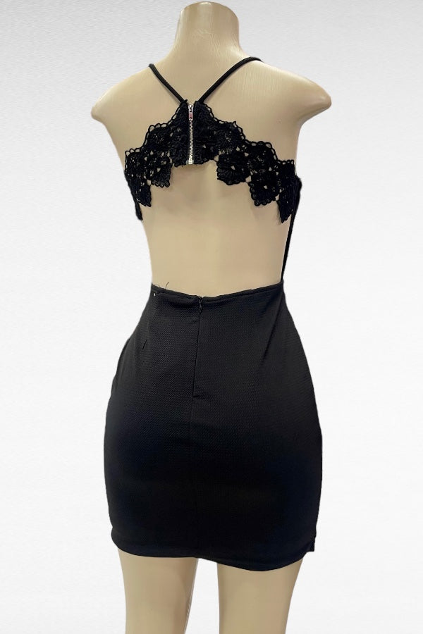 Crotchet Back Wrap Dress