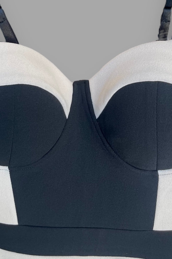 Color Block Bustier Dress