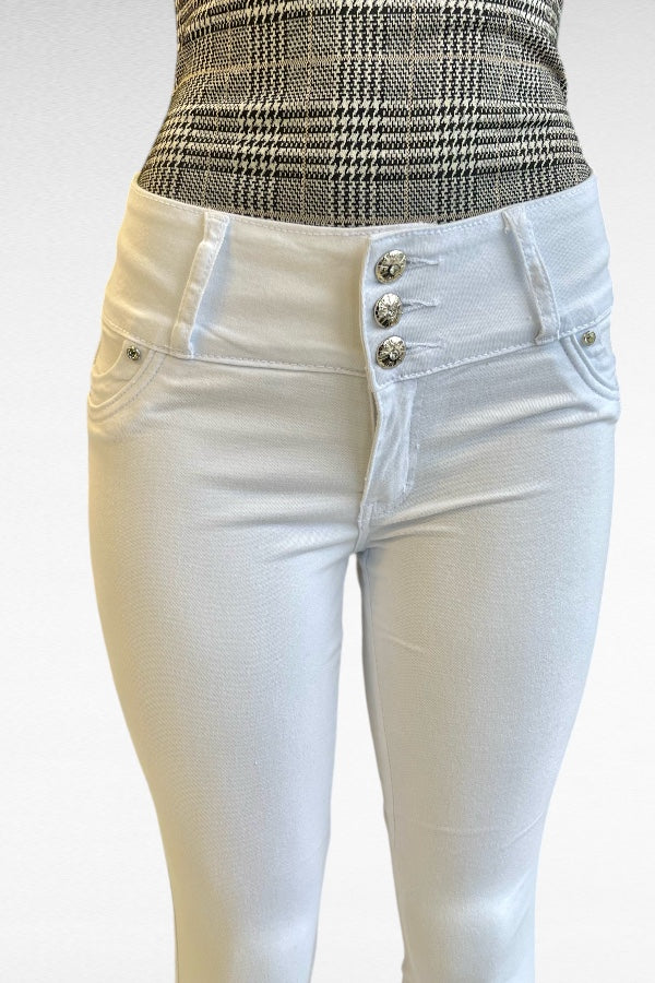Studded Flowers Mid Rise Jeans