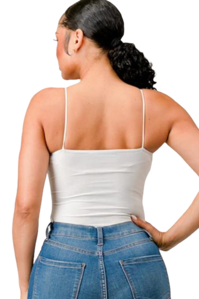 Solid Strappy Keyhole Bodysuit