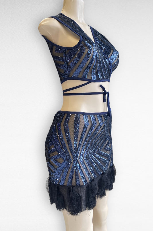 Sequin Fringe Self Tie Set
