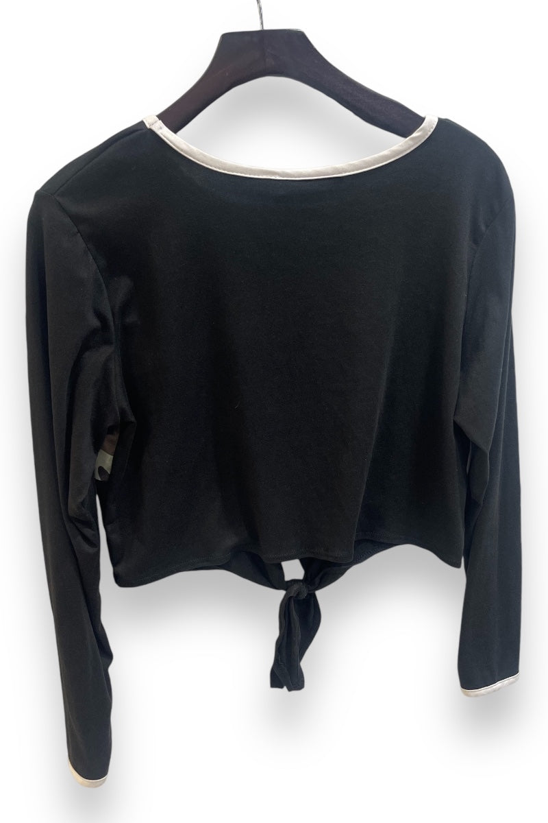 Camo Color Block Knit Self Tie Top