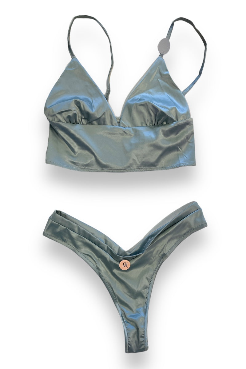 Satin Lingerie Set - Sage