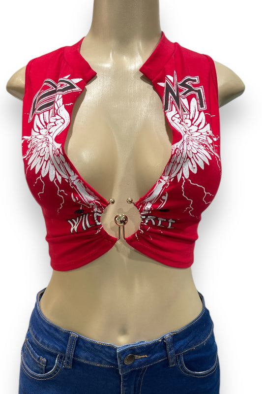 Wild Free Graphic Hardware Cropped Tee