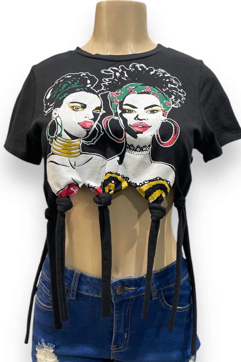 Feminine Beauty Fringe Graphic Tee