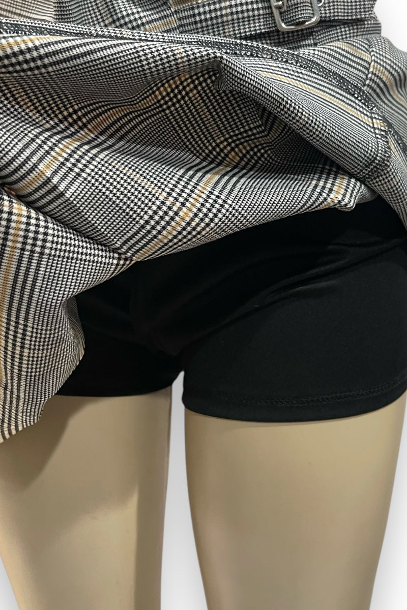 Pleated Plaid High Waist Skort