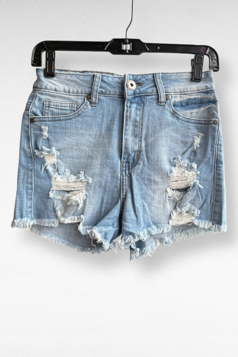 Raw Cut Hems Destroyed Shorts