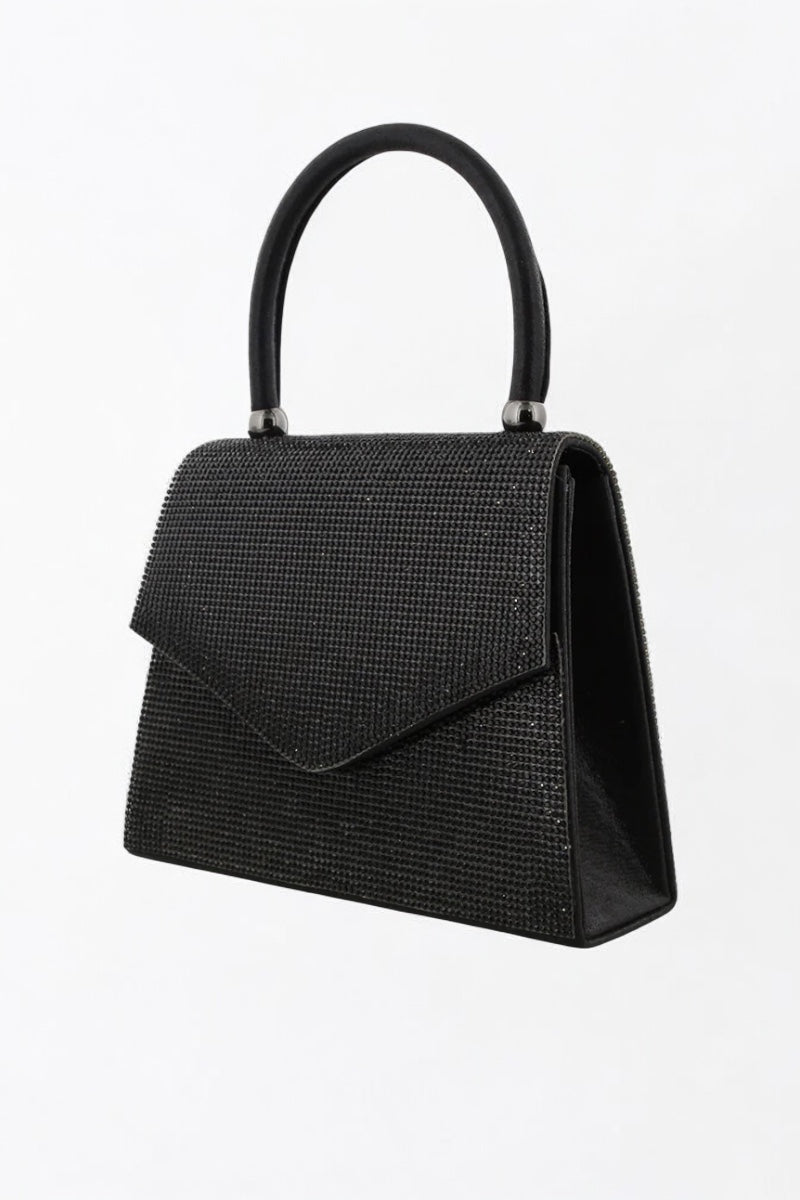 Rhinestone Evening Clutch Bag - Black