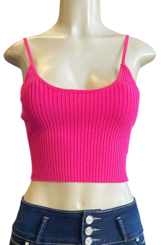 Ribbed Cropped Cami Top