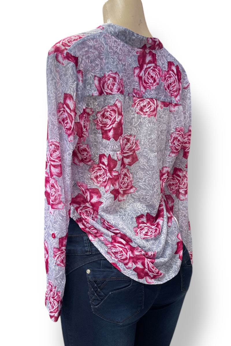 Rose Print Heather Blouse