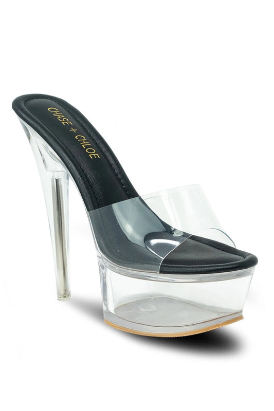 Serenity Open Toe Clear Stiletto Platform High Heels