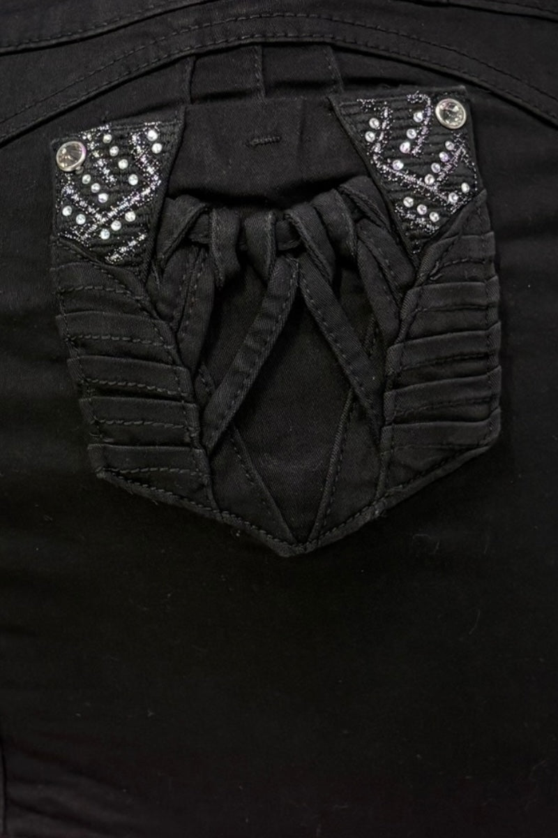 Black pocket with decorative elements on a black background