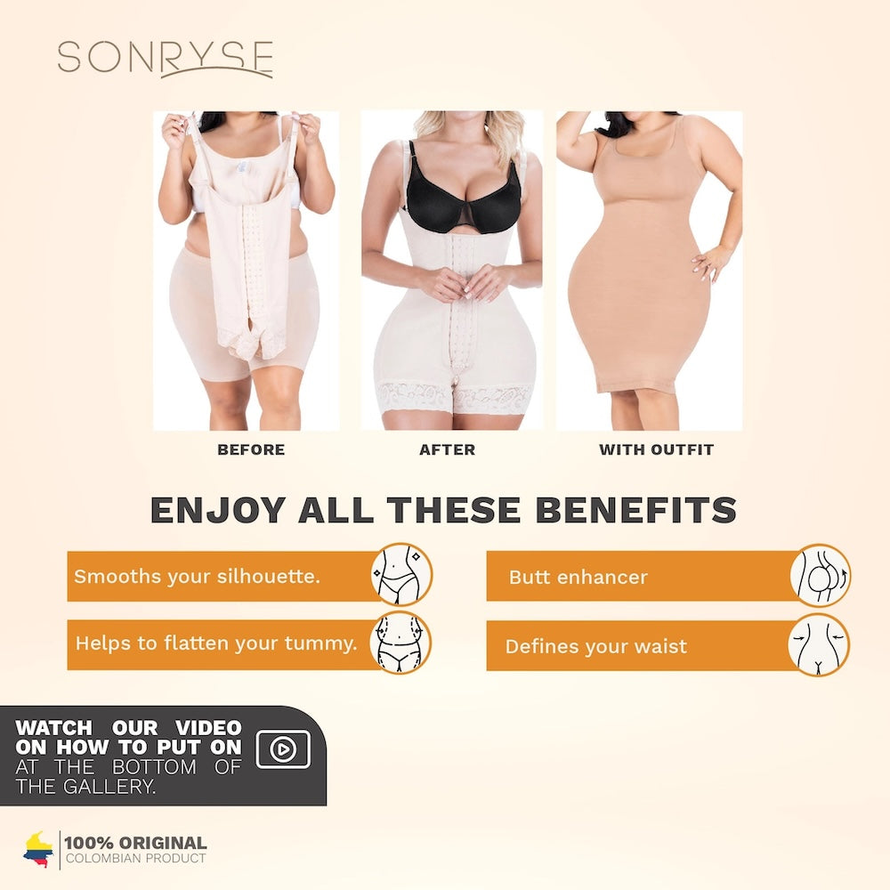 Postpartum & Post Surgery Tummy Tuck Lipo Compression Garment Open Bust Short Shapewear #068BF