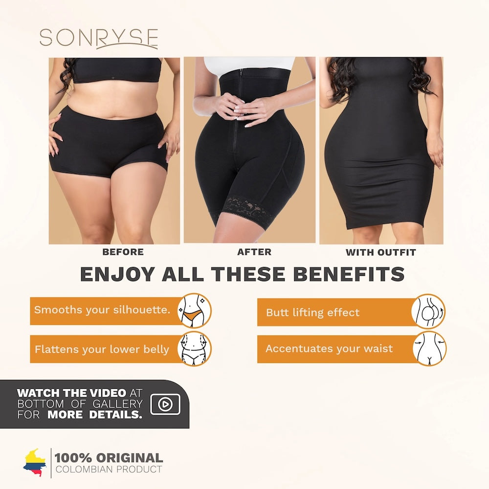 High Waisted Shapewear Shorts | Daily Use Butt Lifting Garment | Powernet #073ZF