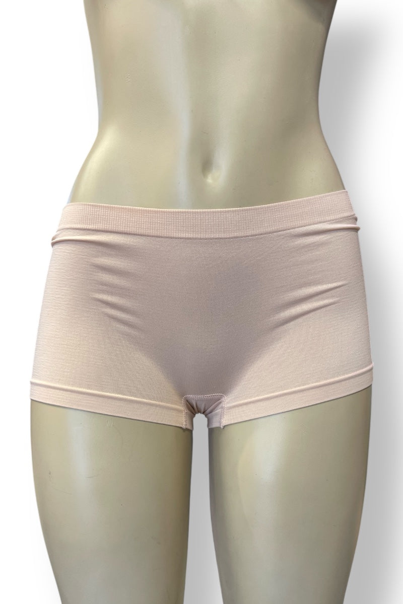 Seamless No Line Microfiber Full Boyshorts - Peach