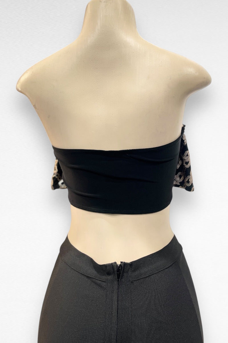 Sequin Chains Handkerchief Crop Top
