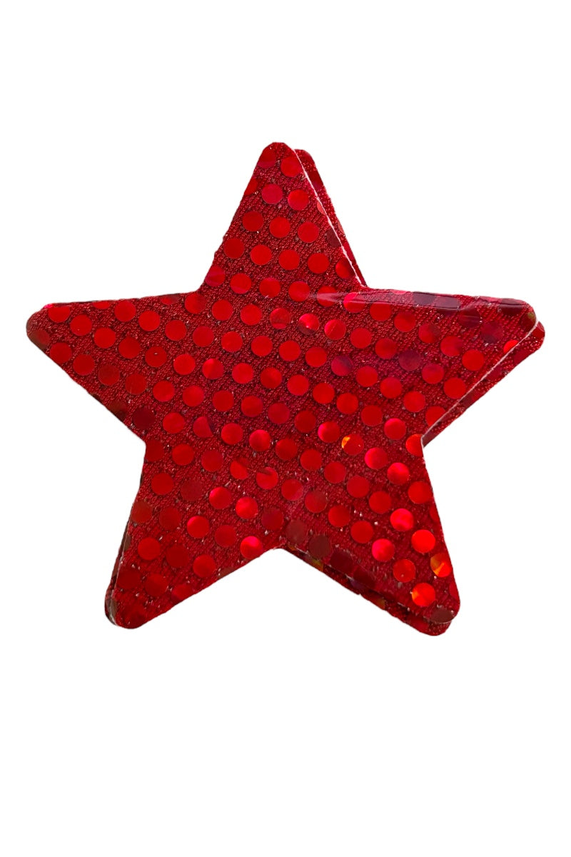 Sequin Star Nipple Covers - RED