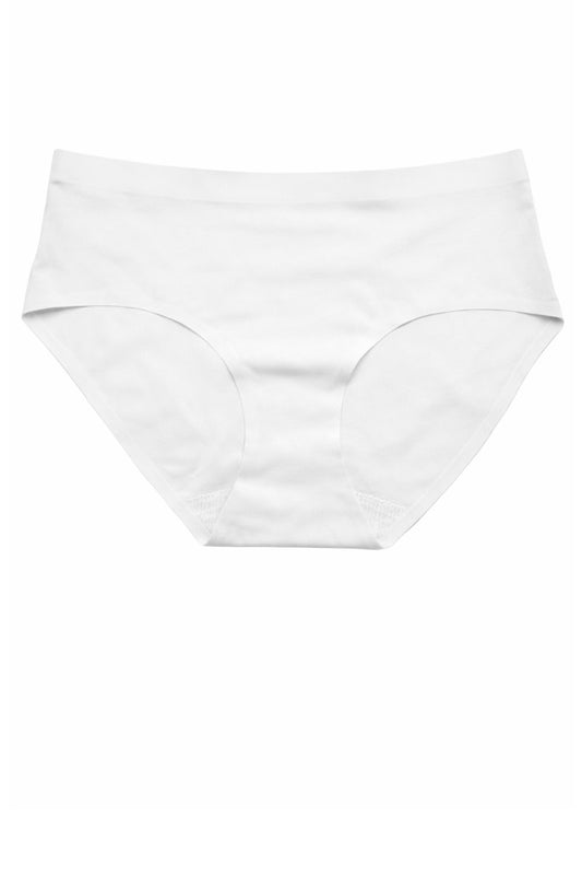 White women's underwear on a white background