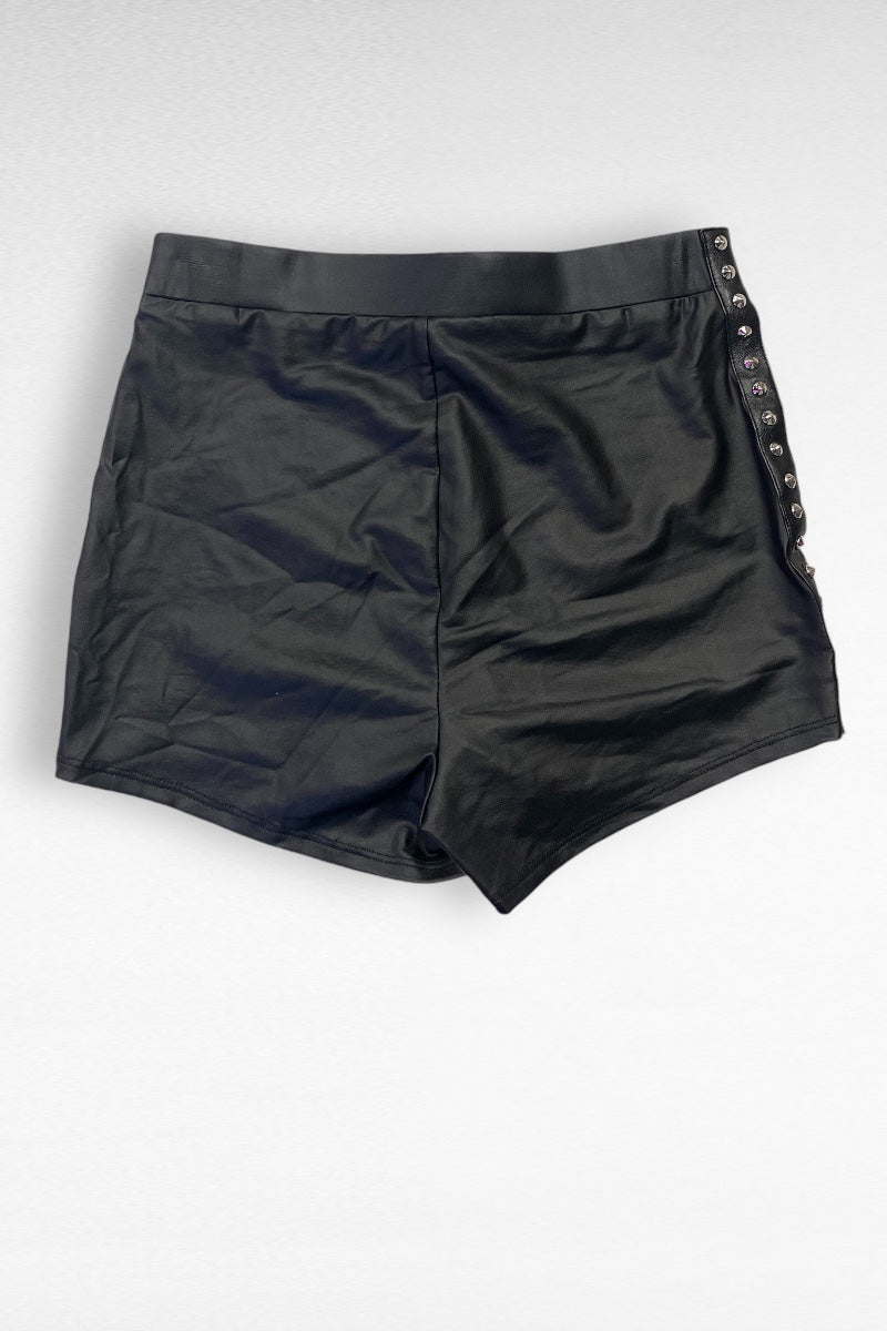 Studded Faux Leather Shorts
