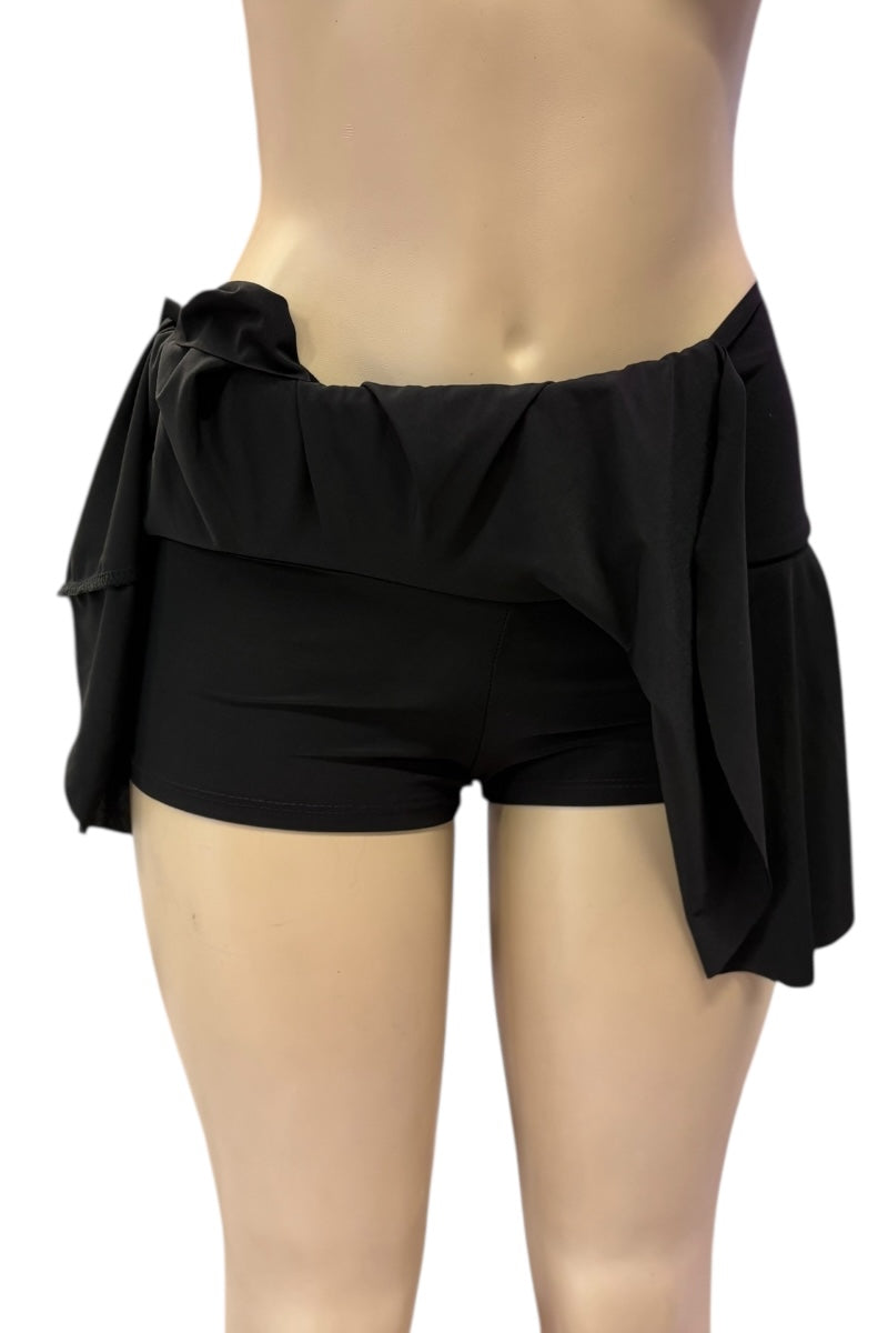 Black shorts on a white background