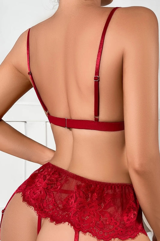 Valentine 3 Piece Lace Garter Set
