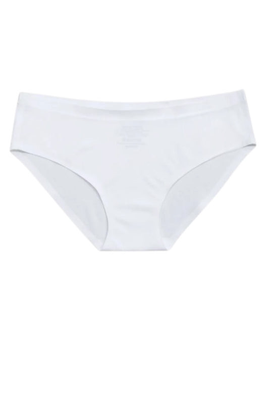 White women's underwear on a white background