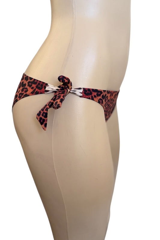 Leopard print bikini bottom on a mannequin