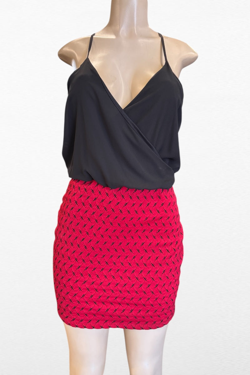 Wrap Contrast Mini Dress