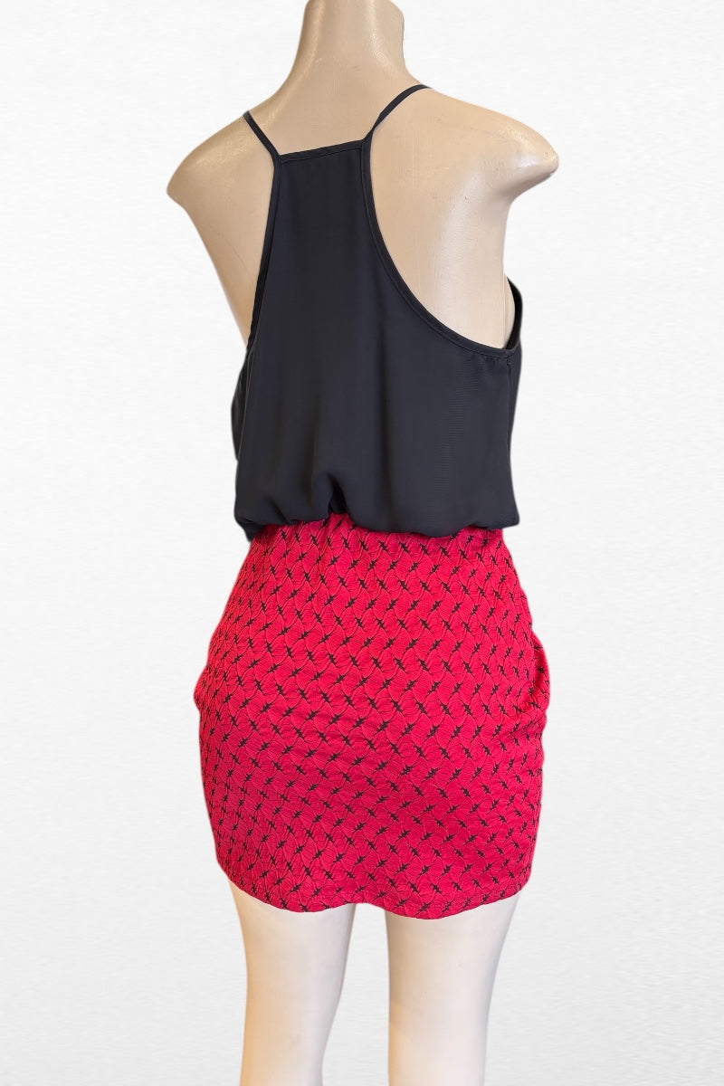 Wrap Contrast Mini Dress