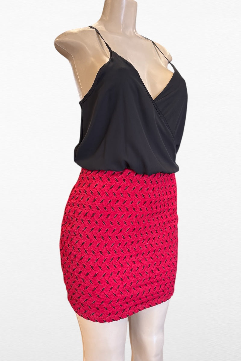 Wrap Contrast Mini Dress