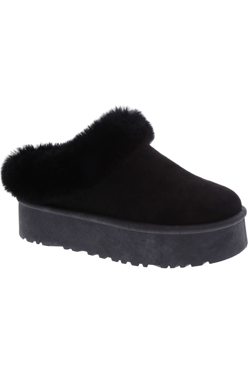 Faux Fur Platform Slipper Booties