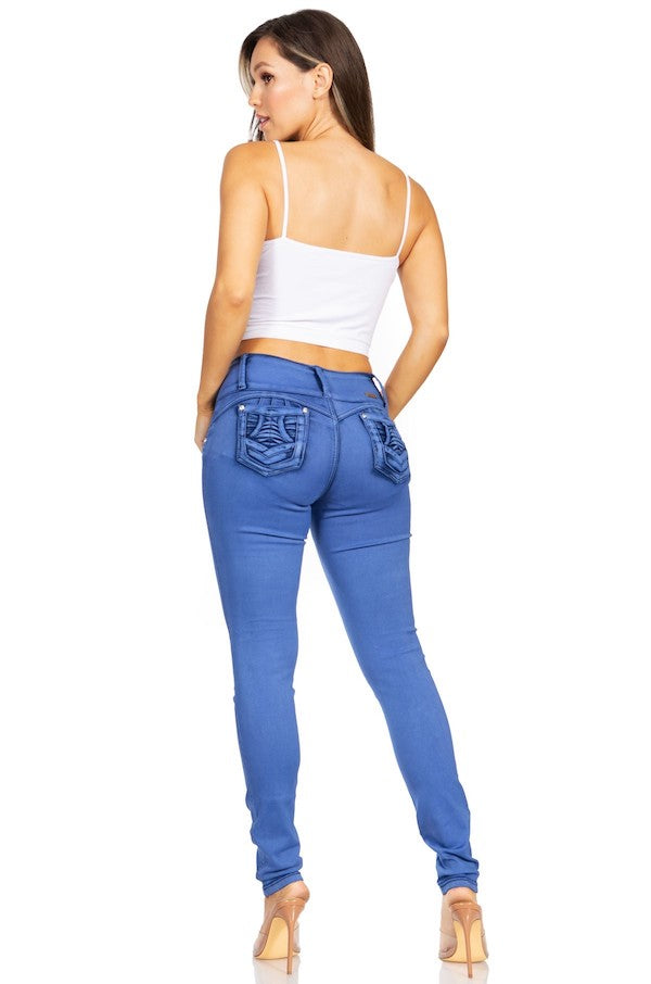 Ripped Blue Wave Push Up Jeans