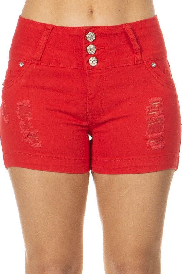 Ripped Embellished Shorts