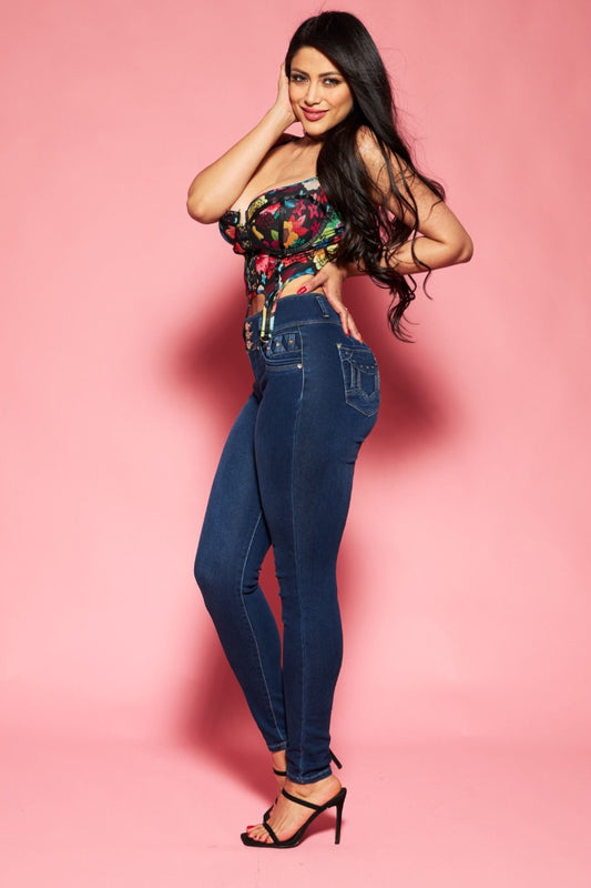 Brittney High Waist Studded Push Up Jeans