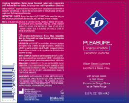 Product label with branding and text on a purple background