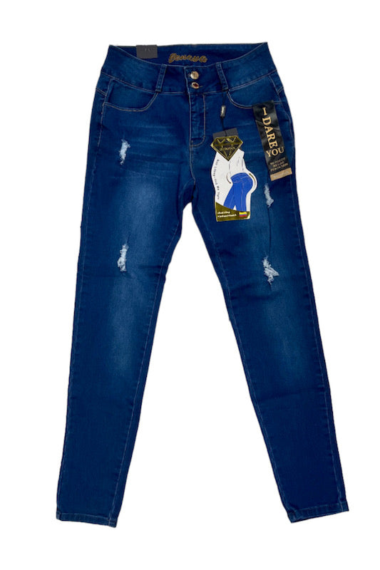 Lightly Ripped Jeans in Navy Color