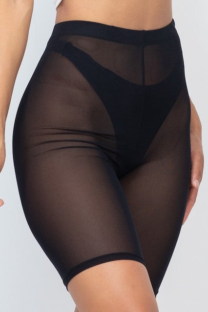 Mesh Biker Shorts in black