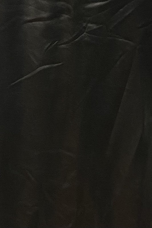 Pu Mini Skirt With Cut Out And Side Tie Detail - Black - Close Up