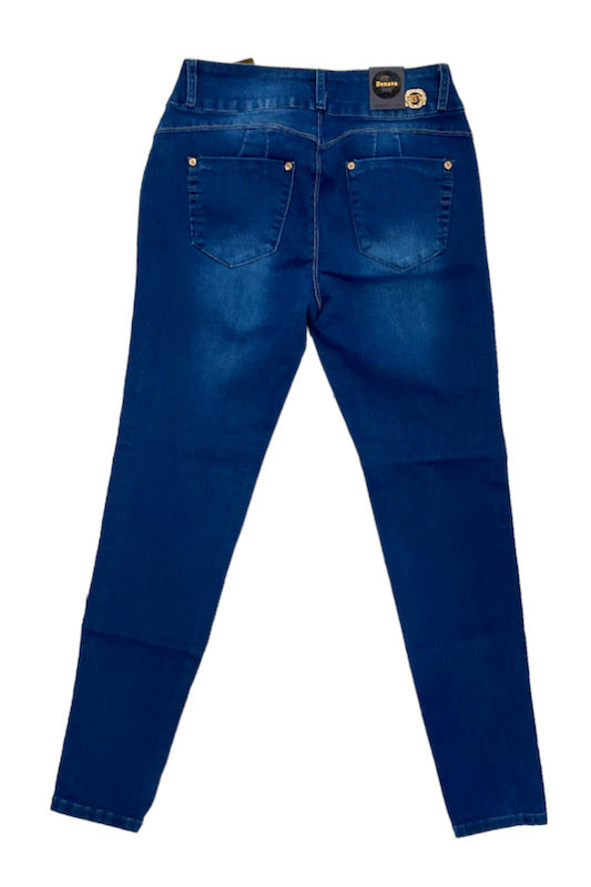 Back of Lightly Ripped Jeans in Navy Color Edit alt text